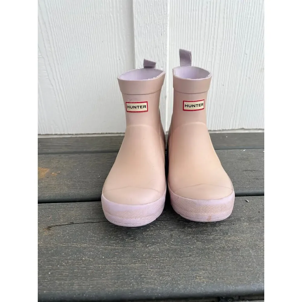 Hunter Pink Ankle Boots Kids Size UK 2 US Big Kids Size 3